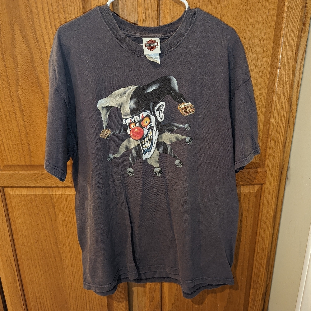 Harley Davidson motorcycle clown joker t shirt Men size XL bowling green Kentuck